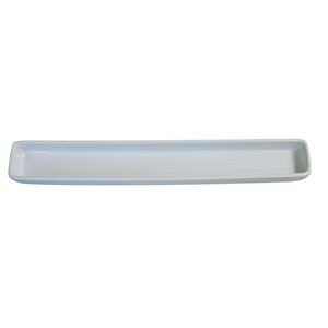 Pampered Chef Simple Additions White Ceramic Long Rectangular Serving Tray 13.5"